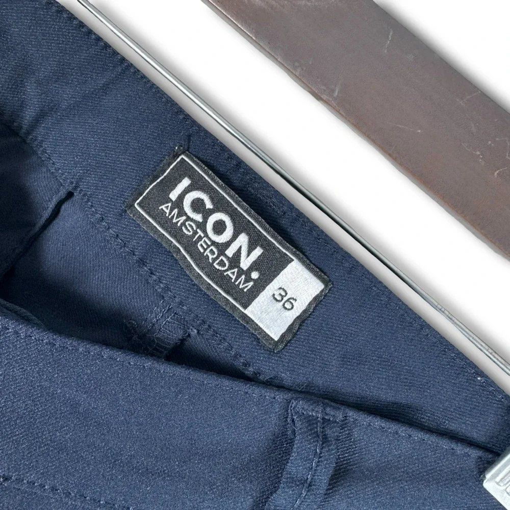 Icon Amsterdam Mens Navy Straight Pants Sz 36